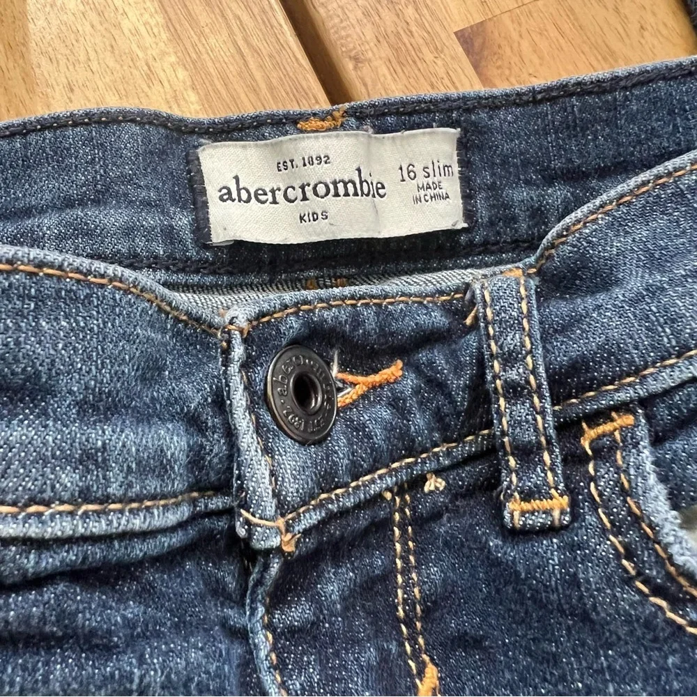 Abercrombie Kids Slim Jeans Size 16 Dark Wash Stretch Denim